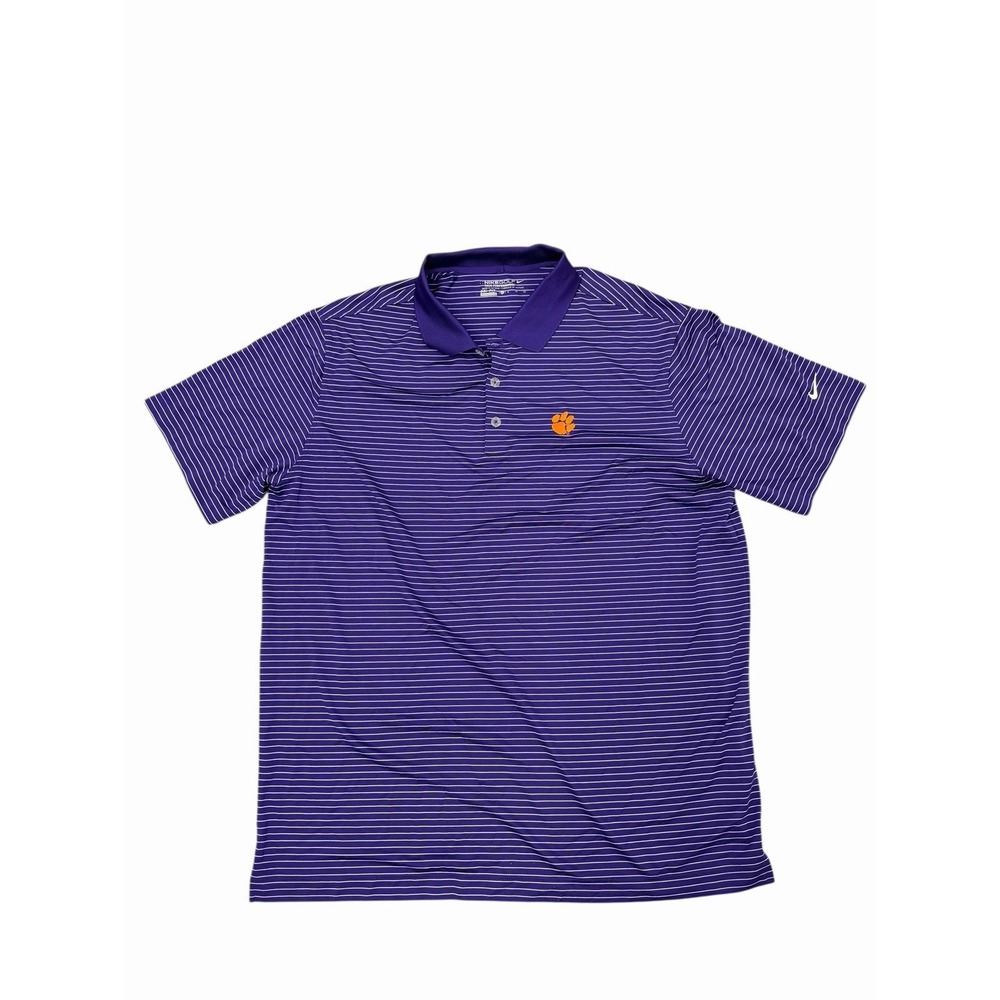 Clemson Tigers Nike Dri Fit Golf Tour Performance Embroidered Logo White XL